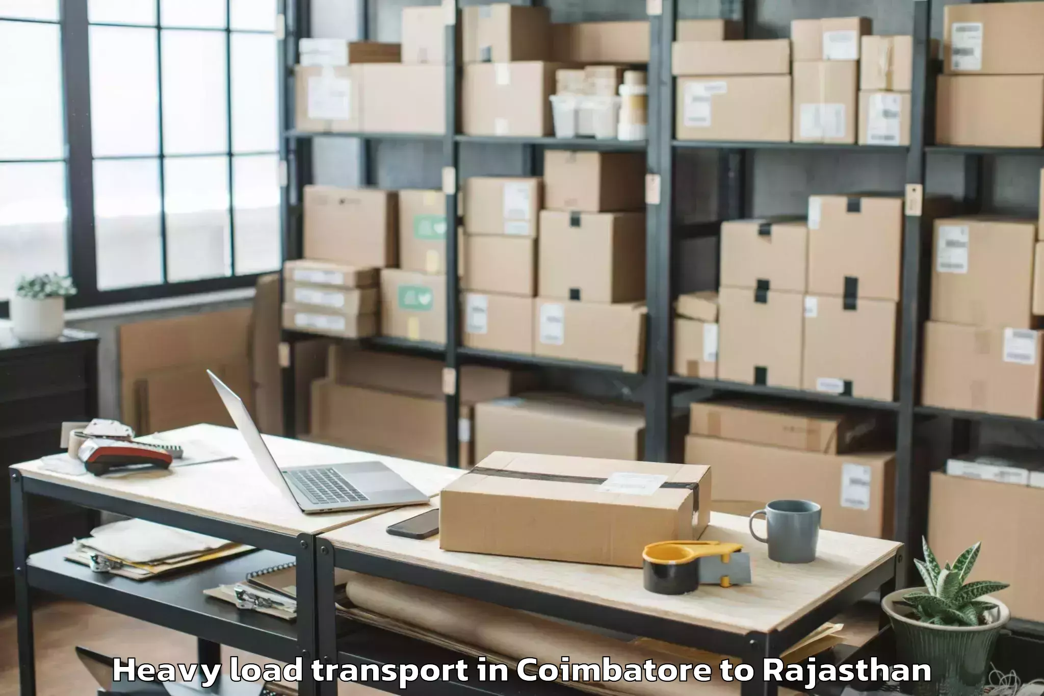 Easy Coimbatore to Jalor Heavy Load Transport Booking